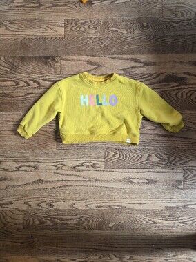 Little Road Co - Yellow 'HELLO' Crewneck Sweatshirt- 2T
